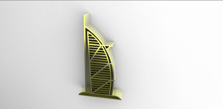 burj al árabe 3d impressão modelo in escultura 3dexport alta construção dubai alto 3d print model - Mito3D