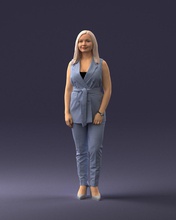 negocio dama 1112 3d impresión Listo escanear modelo polígono 3dprint humano masculino realista planteado personaje personas miniaturas hombre mujer oficina éxito avanzado estilo 3d print model - Mito3D