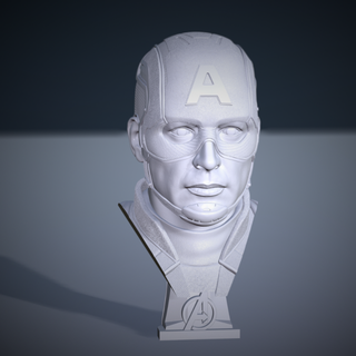 bust capitan america file stl model 3d print sculpture 3d print model - Mito3D