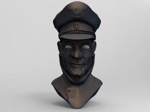 bust general nazi 3d print model in sculpture 3dexport cgi 3dprint busto impresion terror 3d print model - Mito3D