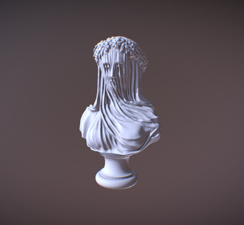 fracasso senhora véu escultura mulher busto 3dprint voilado 3d print model - Mito3D