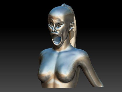 bust woman scared 3d print model - Mito3D
