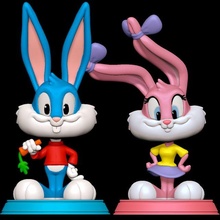 buster bunny babs bunny - tiny toon adventures tiny toon adventures babs bunny buster rabbit hare pink female furry girl anthro print bugs male blue