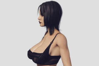 busty esmer in siyah kadın iç çamaşırı 3d model 3dexport harman pbr sss meme güzellik külot sutyen kahverengi hanım moda güzel kız seksi 3d print model - Mito3D