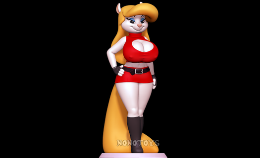 busty minerva mink animals breasts thick female furry breast 3d print model - Mito3D