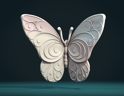 borboleta 3d impressão modelo escultura asas inseto arte voar joalheria 3d print model - Mito3D