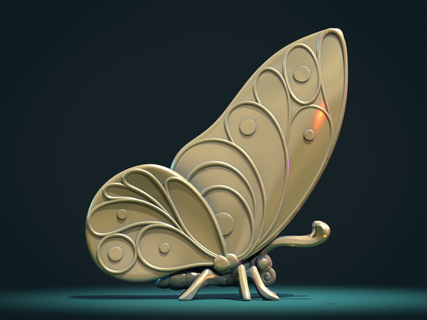 kelebek 3d Yazdır model heykel kanatlar böcek Sanat uçmak takı 3d print model - Mito3D
