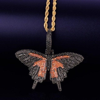 papillon diamant pendentif pendentifs papillondiamant antique luxe rappeur hip bijoux Collier gemme élégant célébrité style bling Urbain ailes 3d print model - Mito3D