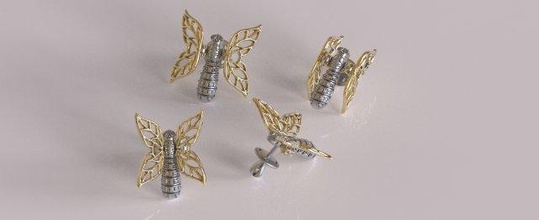 butterfly earrings vvv 3d print model in 3dexport casting gold silver nature forest flower 3d print model - Mito3D