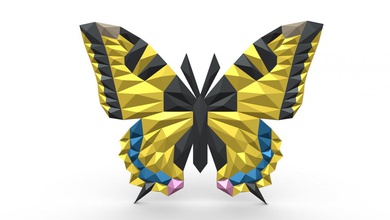 butterfly figure 3d print model in 3dexport art gift jewelry lowpoly 3dprint animal decor figurine interior design miniatures sculpture statue toy cartoon papercraft paper origami 3d print model - Mito3D
