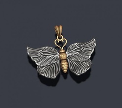 kelebek kolye böcek uçmak kuş Baterflay buterfly yaban sineği gümüş takı buterflay Butterflay Sanat kanat doğa hayvan 3d vray yazdırılabilir düğün 3d print model - Mito3D
