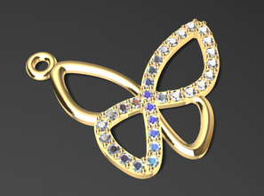 papillon pendentif 3d impression modèle Collier or bijoux luxe précieux brillant bijou Colombie dije Mariposa gratuitement libre noroyauté 3d print model - Mito3D