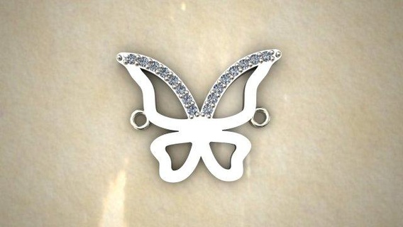 mariposa colgante pendiente colgantes joyería joya imprimible oro plata blanco Oro collar collares 3d print model - Mito3D