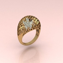 butterfly ring gold nature fly movable jewelery net printable airy wing insect jewelry rings rings- jewelman- fashion 3d print model - Mito3D