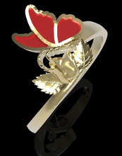 schmetterling ring 3d drucken modell ringe 3dexport tier anillo kunst juwel jüdisch 3d print model - Mito3D