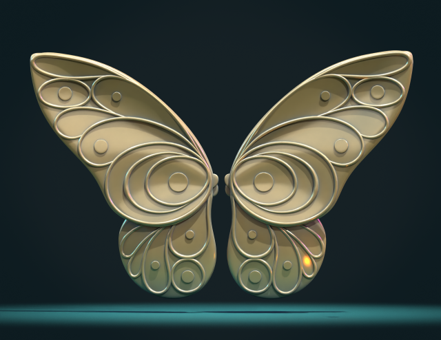 farfalla Ali 3d Stampa modello scultura insetto arte volare gioielleria 3D print model - Mito3D
