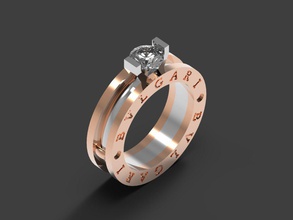 bvlgari bulgari ring 3d drucken modell ringe 3dexport juwel schmuck diamant druckbar gedruckt 3d print model - Mito3D
