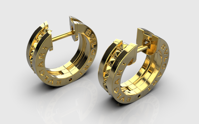 bvlgari ohrringe 3d drucken modell 3dexport diamant gold silber juwel schmuck brillant druckbar ring engagement sterling mode ohrring saphir 3d print model - Mito3D
