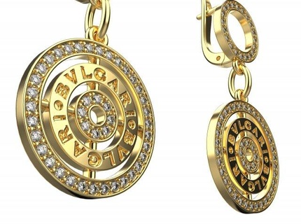 bvlgari Ohrringe Diamant Gold Silber Juwel Schmuck brillant druckbar Ring Engagement Sterling Mode Schönheit Ohrring Saphir Armband bulgari 3d print model - Mito3D