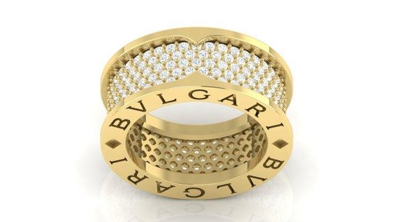 bvlgari anillo 01 anillos joyería joya oro plata imprimible diamante Boda compromiso platino brillante colgantes colgante pendiente libra esterlina 3d print model - Mito3D