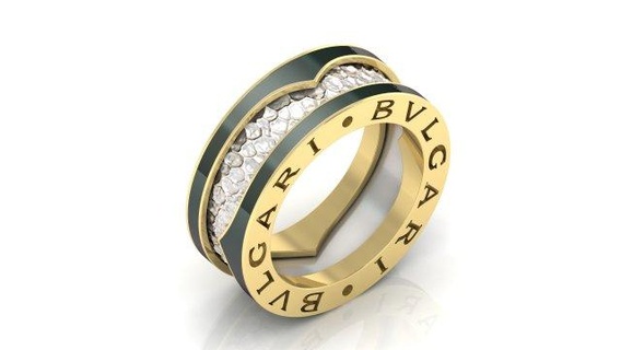 bvlgari bague 08 anneaux bijoux or imprimable jeter argent impression 3d modèle fonderie dossiers stl résine diamant bijou mariage 3d print model - Mito3D
