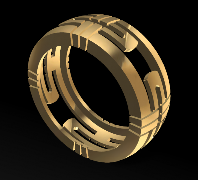 bvlgari ring 3d print model bvlgari ring 3d printable fashion wedding engagement jewellery brand gold jewellry silver design simple style valentine luxury cad jewelry rings 3D print model - Mito3D