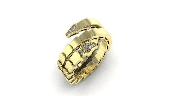 bvlgari serpent ring rings jewelry diamond jewellery bulgari serpenti viper snake jewel silver casting printing 3d print model - Mito3D