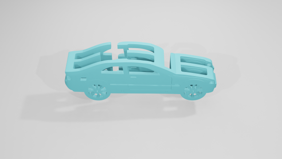 bwm e36 - keychain metamorphosis car cars ilusion silhouettes 3d print model - Mito3D