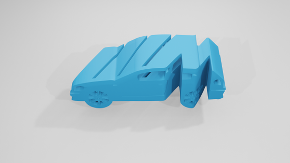 bwm e81 - keychain metamorphosis car cars ilusion silhouettes 3d print model - Mito3D