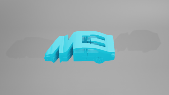 bwm m3 - keychain metamorphosis car cars ilusion silhouettes 3d print model - Mito3D