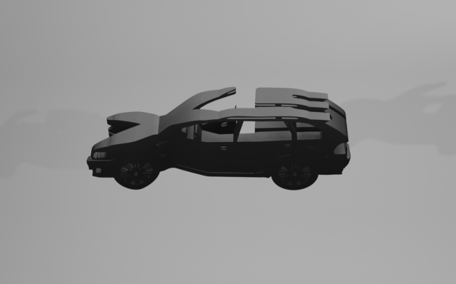 bwm x5 - keychain metamorphosis car cars ilusion silhouettes 3D print model - Mito3D