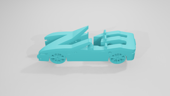 bwm z3 roadster - keychain metamorphosis car cars ilusion silhouettes roadstercar 3d print model - Mito3D