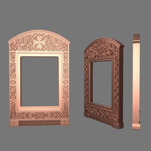byzantine icon frame case wood pattern thread ornament decor 3d print model - Mito3D