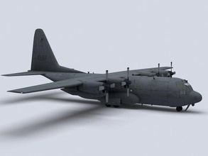 c-130 3d model in bomber 3dexport c130 c130h c-130h hercules cargo transport plane usaf afr afrc paratrooper drop military 3d print model - Mito3D