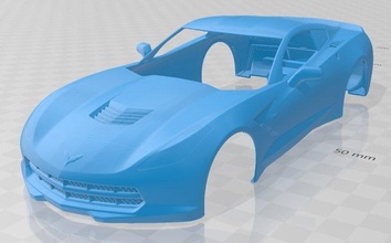 c7 imprimible cuerpo coche vehiculo espacio scalextric Tamiya rc miniz pasatiempo micro 3d print model - Mito3D
