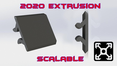 cable cover 2020 extrusion 3d diy 3dprinter kossel scalable v-slot solidworks stl cablecover 3d print model - Mito3D