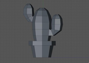 cactus in cappello 3d stampa modello scultura 3dexport cartoon lowpoly low poly ovest occidentale 3d print model - Mito3D