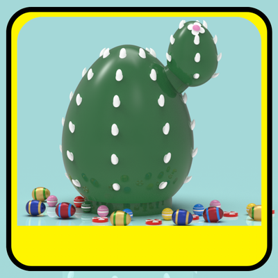 cactus squalo porcellino banca or pasqua uovo 3d stampa modello in giocattoli 3dexport easter eggs uova pascua caramella barretta cioccolato scatola caramelle contenitore regalo 3d print model - Mito3D