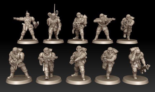 cadian shock troops board games warhammer warhammer40k 40k commissar imperial-guard astra militarum figures wargame game achievement toys 3d print model - Mito3D