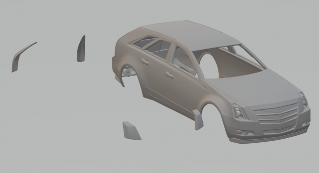 cadillac cts esporte vagão 2009 diecast slot car slotcar fenda carro quente hotwheels rc 3D print model - Mito3D