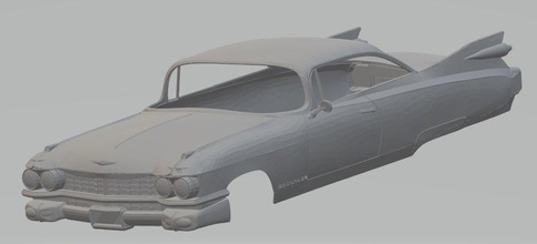 cadillac el dourado 1959 imprimível corpo carro 3d impressão modelo in automotivo 3dexport fenda escalextrico concha rc rádio controle americano velho 3d print model - Mito3D