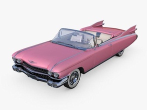 cadillac eldorado 1959 convertibile rosa 62 50s classico retrò Vintage antico vecchi tempi famoso elvis cabrio cabriolet Uniti d'America più croccante 3d print model - Mito3D