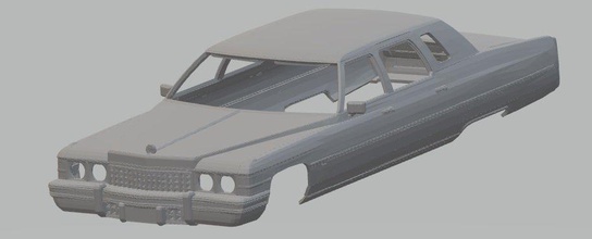 cadillac flota madera 1975 imprimible cuerpo coche vehiculo 3d impresión modelo in automotor 3dexport americano antiguo clásico rc espacio scalextric tamiya miniz 3d print model - Mito3D