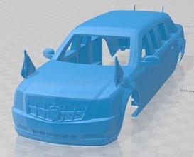 Cadillac us başkanlık araba 2009 yazdırılabilir vücut yuva ölçülü Tamiya rc miniz hobi mikro 3d print model - Mito3D