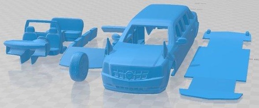 cadillac us presidencial coche vehiculo 2009 imprimible espacio scalextric Tamiya rc miniz pasatiempo micro 3d print model - Mito3D