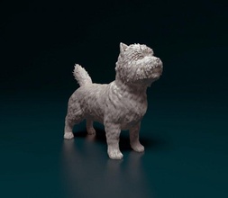 steinhaufen terrier 3d drucken modell figuren 3dexport westen hund tier stl obj gedruckt 3d print model - Mito3D