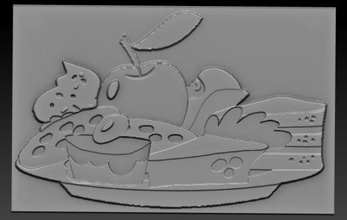 cake apple linderung 3d drucken modell 3dexport reliefs reliefmodell kuchen apfel lebensmittel 3dtable 3dtableau 3dprint 3dprinter 3dprinted 3dprinting 3d print model - Mito3D