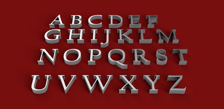 kaliforniyalı yazı tipi büyük harf küçük 3d harfler stl dosya yazdır model in 3dexport alfabe 3dletters metin tipleri işaret sembol dekorasyon gadget dil mektup 3dletter 3d print model - Mito3D