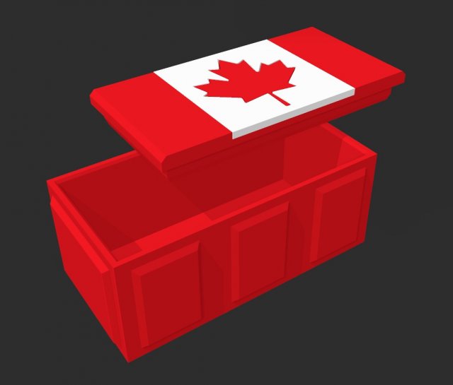 canadian flag storage box canada canuck 3D print model - Mito3D