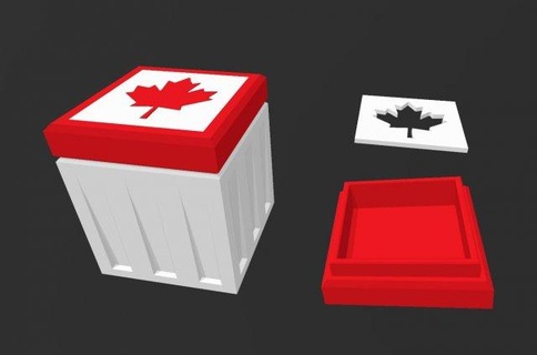 Kanadalı depolama sandık konteyner Kutu Nakliye kargo Kanada canuck akçaağaç Yaprak 3d print model - Mito3D
